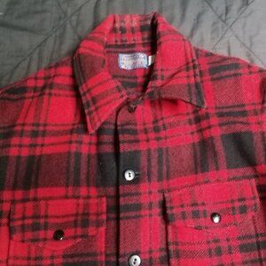 Vintage Pendleton Mackinaw Heavy Wool Buffalo Plaid Cruiser Jacket Coat